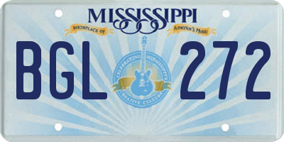 MS license plate BGL272