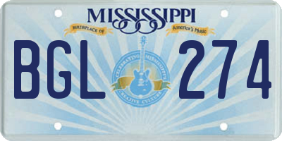 MS license plate BGL274