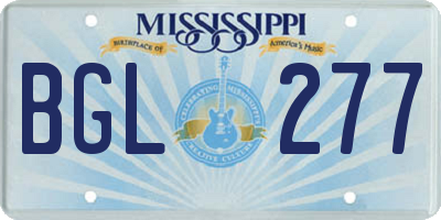 MS license plate BGL277