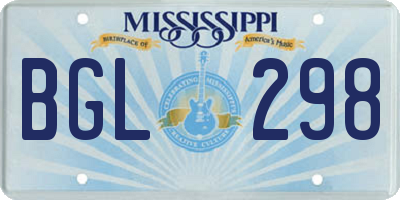 MS license plate BGL298