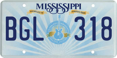MS license plate BGL318