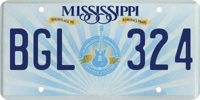 MS license plate BGL324