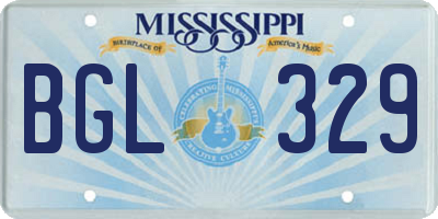 MS license plate BGL329