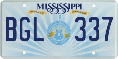 MS license plate BGL337