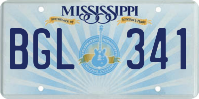 MS license plate BGL341