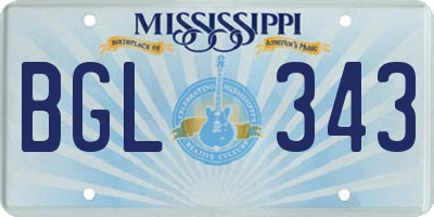 MS license plate BGL343
