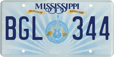 MS license plate BGL344