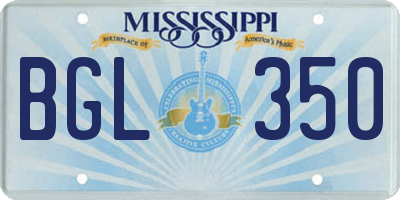 MS license plate BGL350