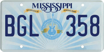MS license plate BGL358