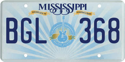 MS license plate BGL368