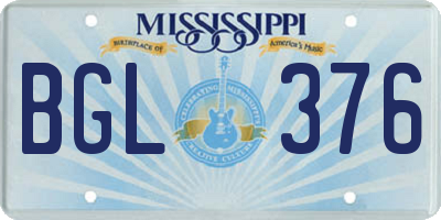MS license plate BGL376