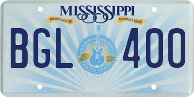 MS license plate BGL400