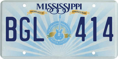 MS license plate BGL414