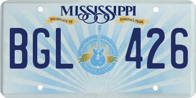 MS license plate BGL426