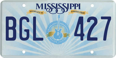 MS license plate BGL427
