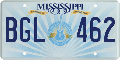 MS license plate BGL462