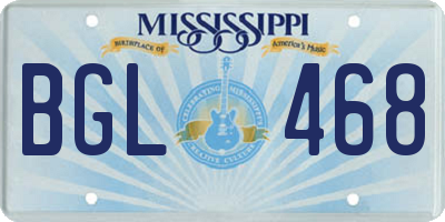 MS license plate BGL468