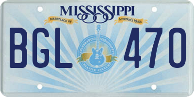 MS license plate BGL470