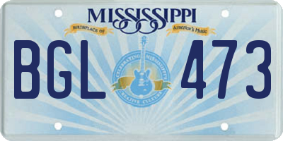 MS license plate BGL473