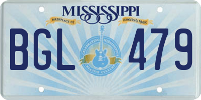 MS license plate BGL479