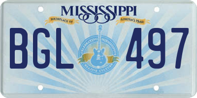 MS license plate BGL497