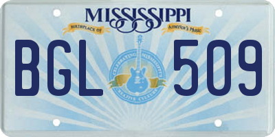 MS license plate BGL509
