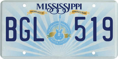 MS license plate BGL519
