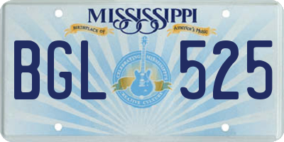 MS license plate BGL525
