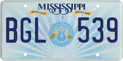 MS license plate BGL539