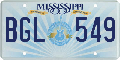 MS license plate BGL549
