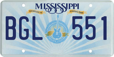 MS license plate BGL551