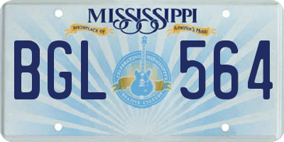 MS license plate BGL564