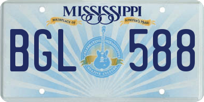 MS license plate BGL588