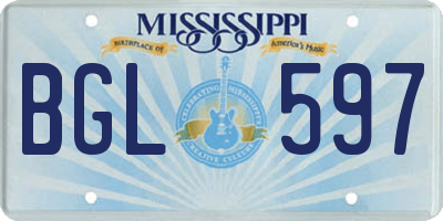 MS license plate BGL597
