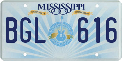 MS license plate BGL616