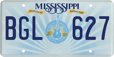 MS license plate BGL627