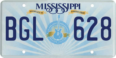 MS license plate BGL628