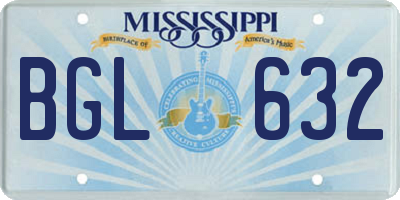 MS license plate BGL632