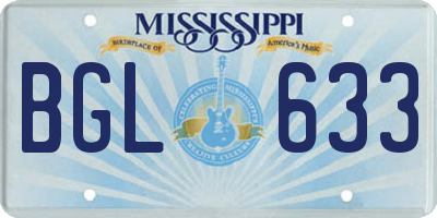 MS license plate BGL633