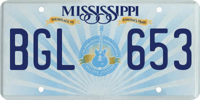 MS license plate BGL653