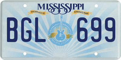 MS license plate BGL699