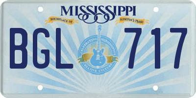 MS license plate BGL717
