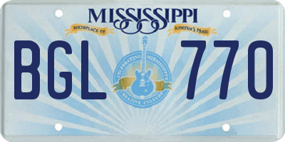 MS license plate BGL770