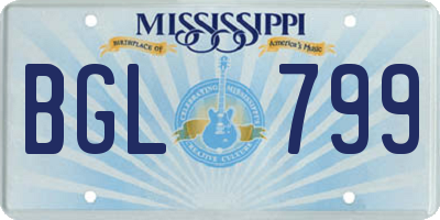 MS license plate BGL799