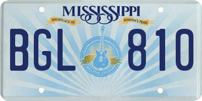 MS license plate BGL810