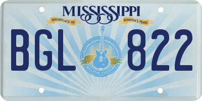 MS license plate BGL822