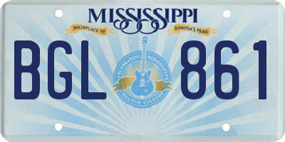 MS license plate BGL861