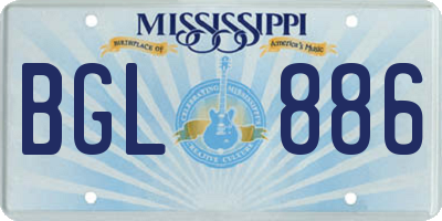 MS license plate BGL886