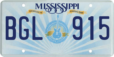 MS license plate BGL915
