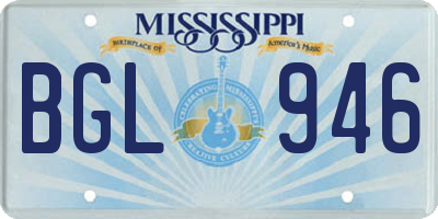 MS license plate BGL946